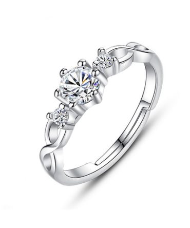 Six Prong Set Halo Ring