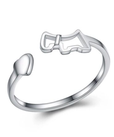 Puppy & Heart Ring