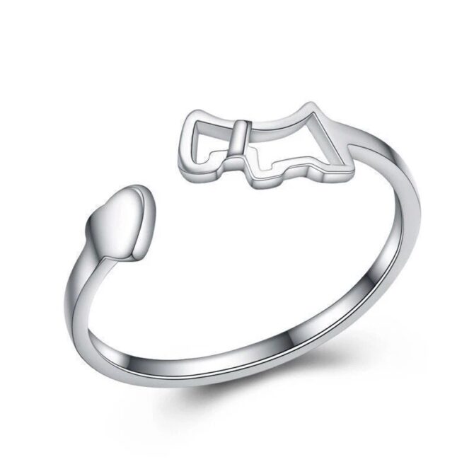 Puppy & Heart Ring