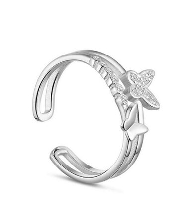 Double Row Butterfly Ring