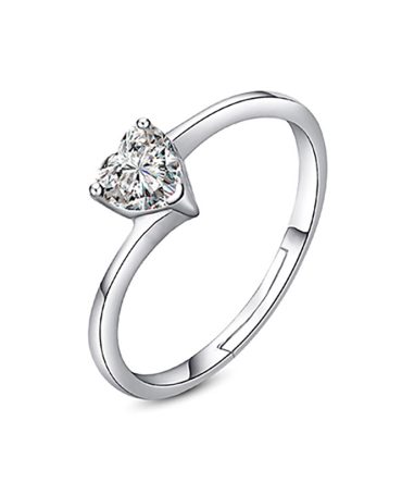 Heart Solitaire Ring