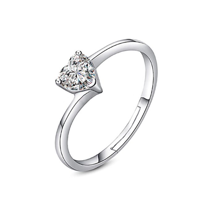 Heart Solitaire Ring