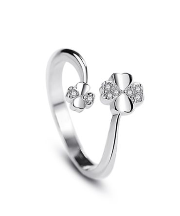 Four Leaf Clover Bypass Ring