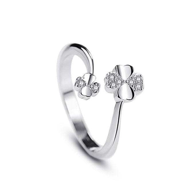 Four Leaf Clover Bypass Ring