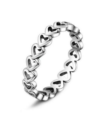 Heart Link Eternity Ring