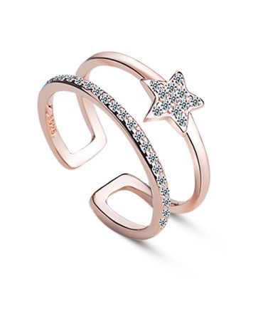 Double Row Stars Ring