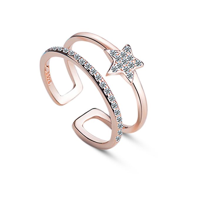 Double Row Stars Ring